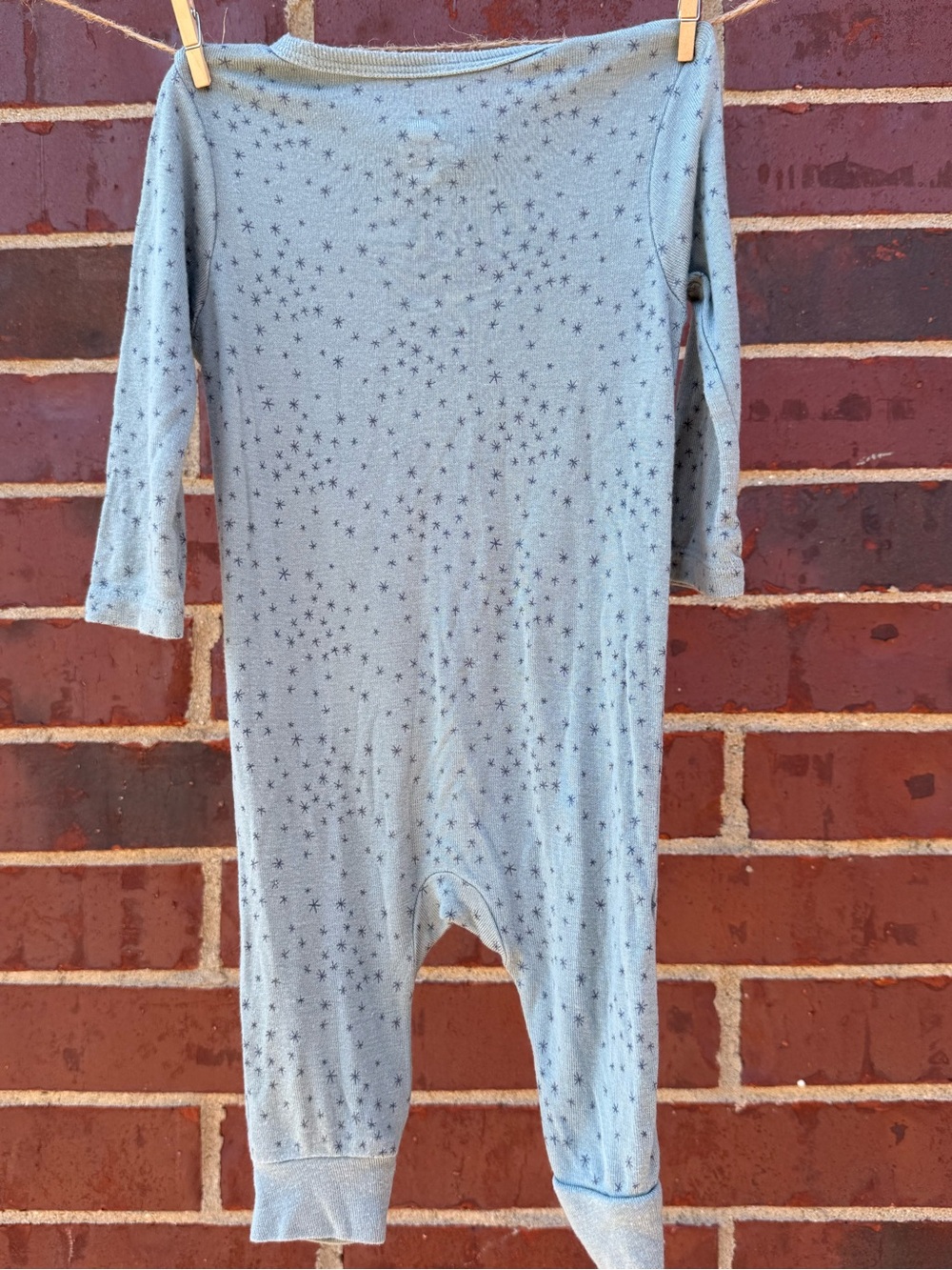 cloud island Soft Cotton Footie One-Piece - Light Blue & Navy - Picture 3 of 7